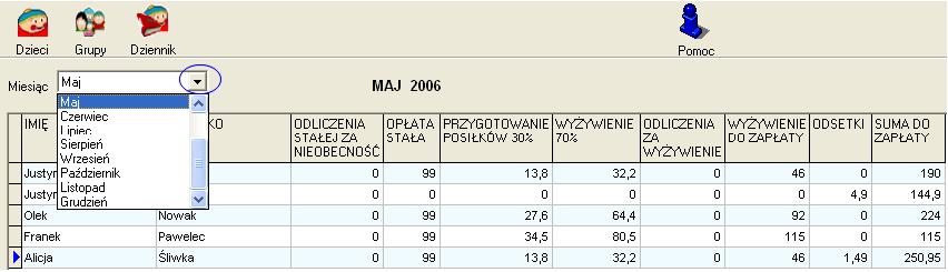 Zestawienie do księgowości