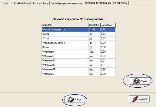 program dla dietetyka do kalorii