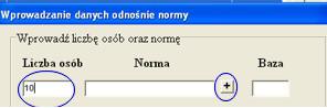 Wprowadzanie danych odnośnie normy